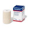 Imagen en primer plano del tejido y adhesivo de la venda elástica Tensoplast, mostrando su estructura porosa, hidrófuga y adherencia duradera. Textura y adhesivo de caucho natural con óxido de zinc de la venda Tensoplast BSN Medical.