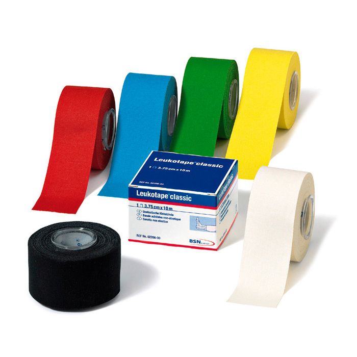 Venda adhesiva no elástica Leukotape Classic Color de BSN Medical para vendajes funcionales.
