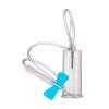 Aguja palomilla de seguridad con alargadera y holder Sol-Care. Producto de material sanitario disponible en RH Medical Care (rhmedical.es). Aguja palomilla de seguridad con alargadera y holder Sol-Care