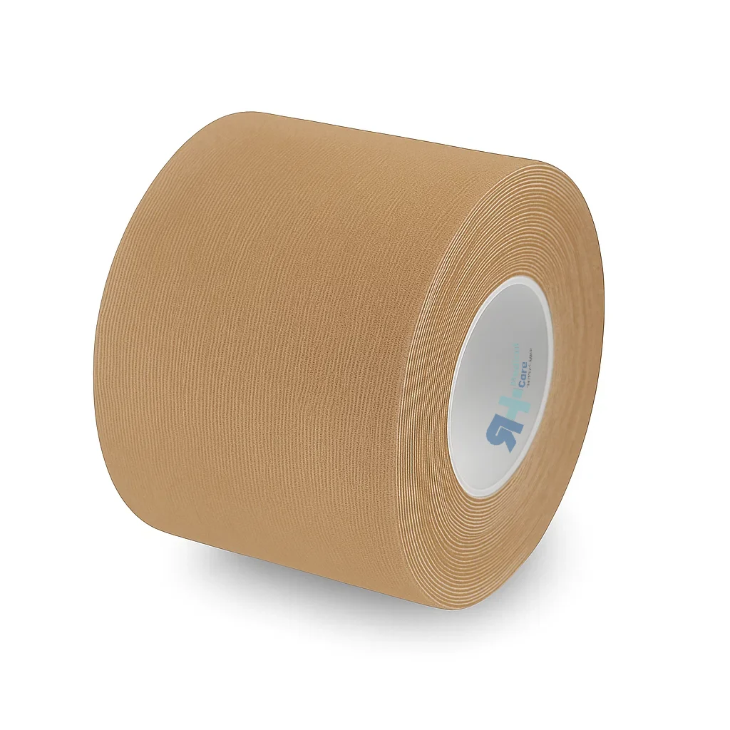 Rollo de Venda Terapéutica Alba Sport en color beige, utilizado para fisioterapia y recuperación muscular.