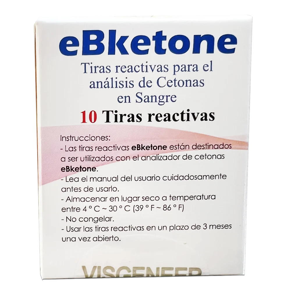 Tiras reactivas para análisis de cetonas en sangre eBketone (cetonemia) - RH Medical Care