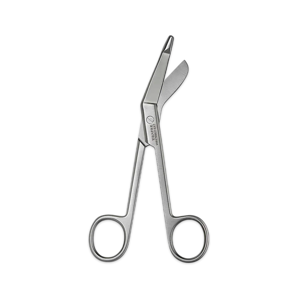 Tijera Lister abierta de acero inoxidable para uso clínico.