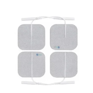 Pack de electrodos para TENS ATS reutilizables de 50 x 50 mm., con cable de carbono y alta adherencia.