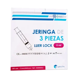 Jeringa de 3 cuerpos Luer-Lock concéntrica Unidix
