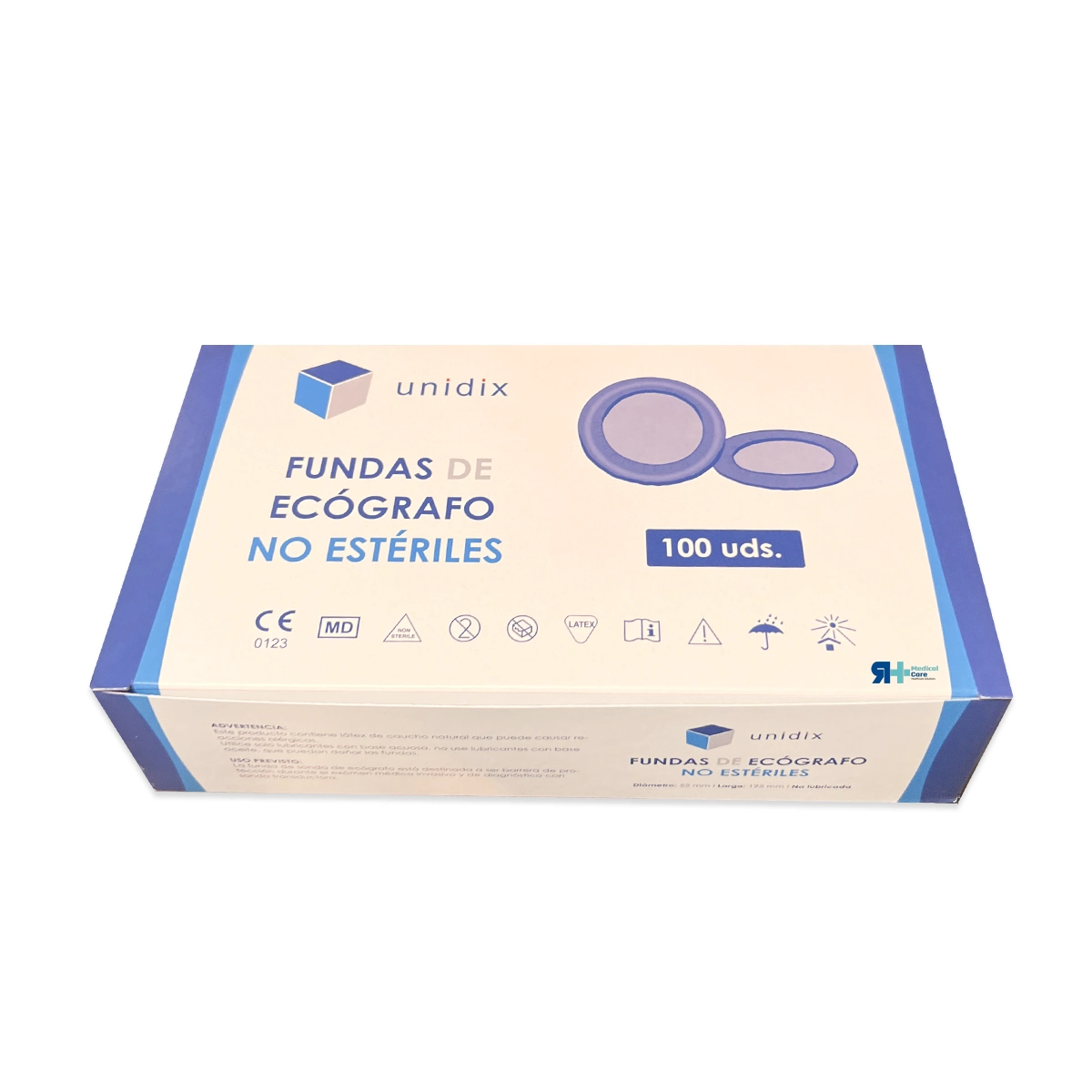 Funda de sonda ecográfica no estéril de látex Unidix - RH Medical Care