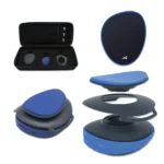 Dinamómetro e inclinómetro digital ActivForce 2 para fisioterapia y medición de fuerza muscular y movilidad articular, con aplicación móvil y accesorios.