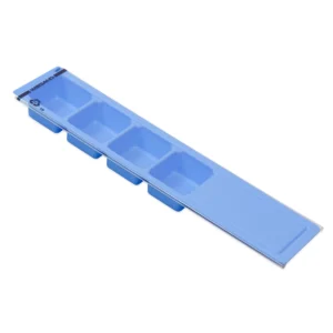 Dispensador de medicación Wiegand MediDispenser cerrado con su tapa protectora.
