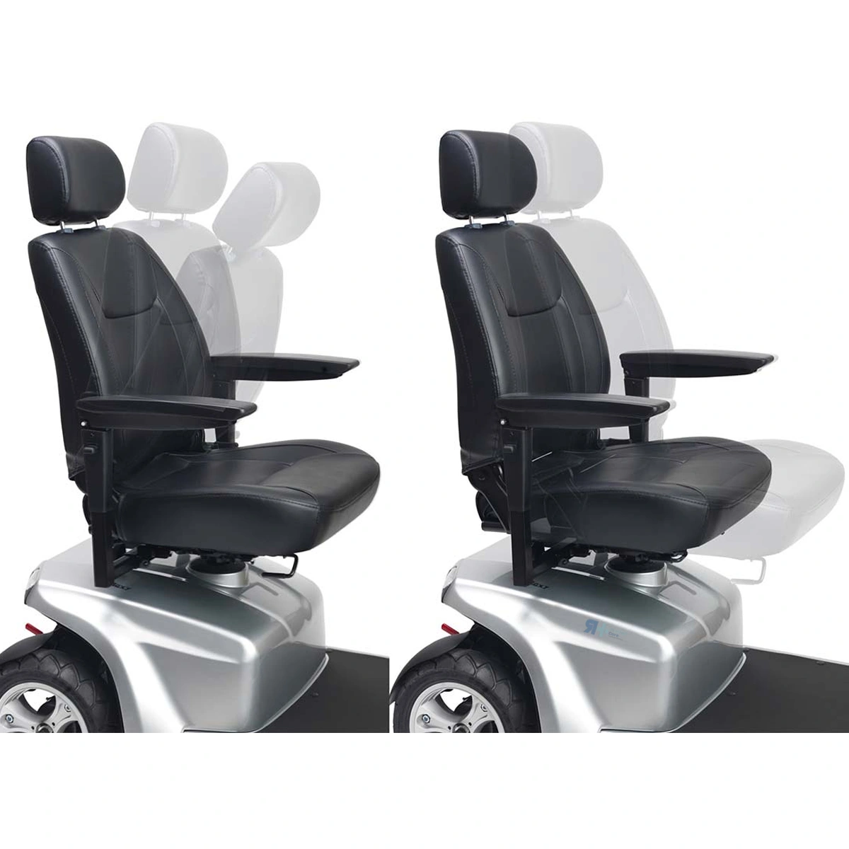 Asiento giratorio y regulable del scooter eléctrico Wellell I-Galaxy en movimiento