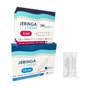 jeringas de 2 cuerpos Luer Slip Unidix estéril desechable uso médico