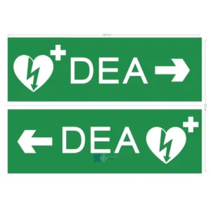 Adhesivo Flecha Indicadora DEA A4 (izquierda + derecha)