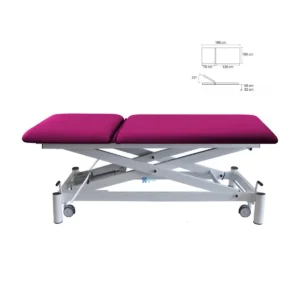 Camilla Bobath H-433R con Bobath, sin orificio facial, respaldo regulable +70º y sin desplazamiento lateral