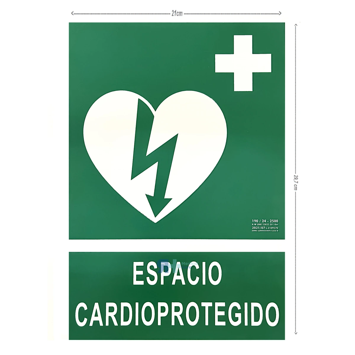 Cartel Espacio Cardioprotegido Luminiscente DIN-A4