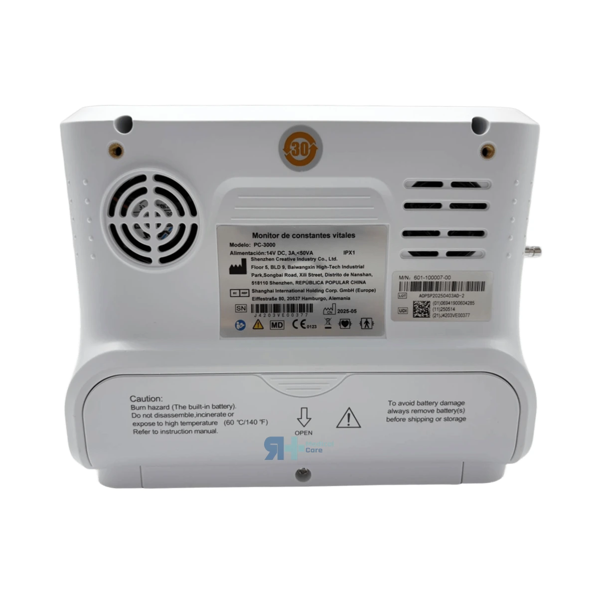 Monitor de Transporte PC-3000 de 7'' - RH Medical Care