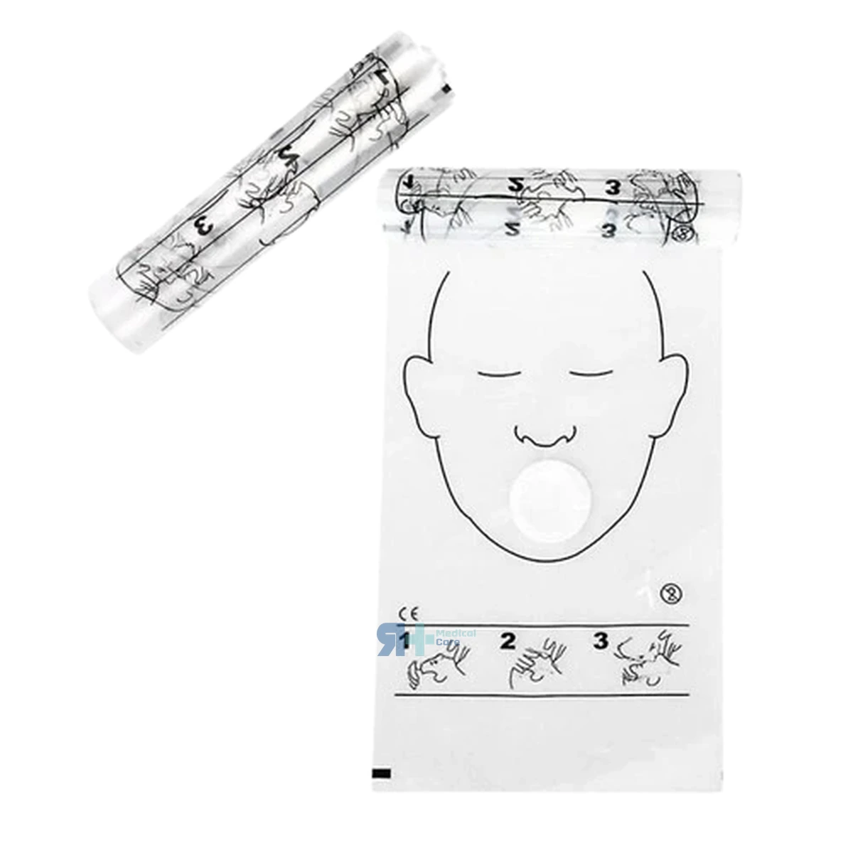 Rollo de 36 Protectores Faciales para RCP, material sanitario