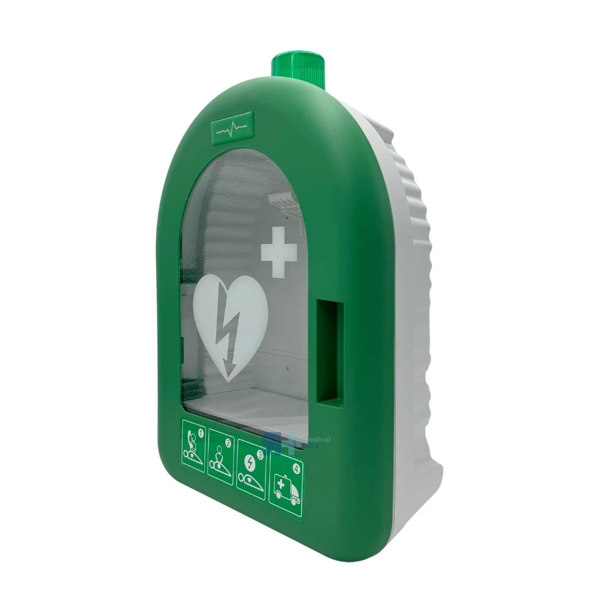 Vitrina Advanced Verde para Desfibrilador con Alarma, material sanitario