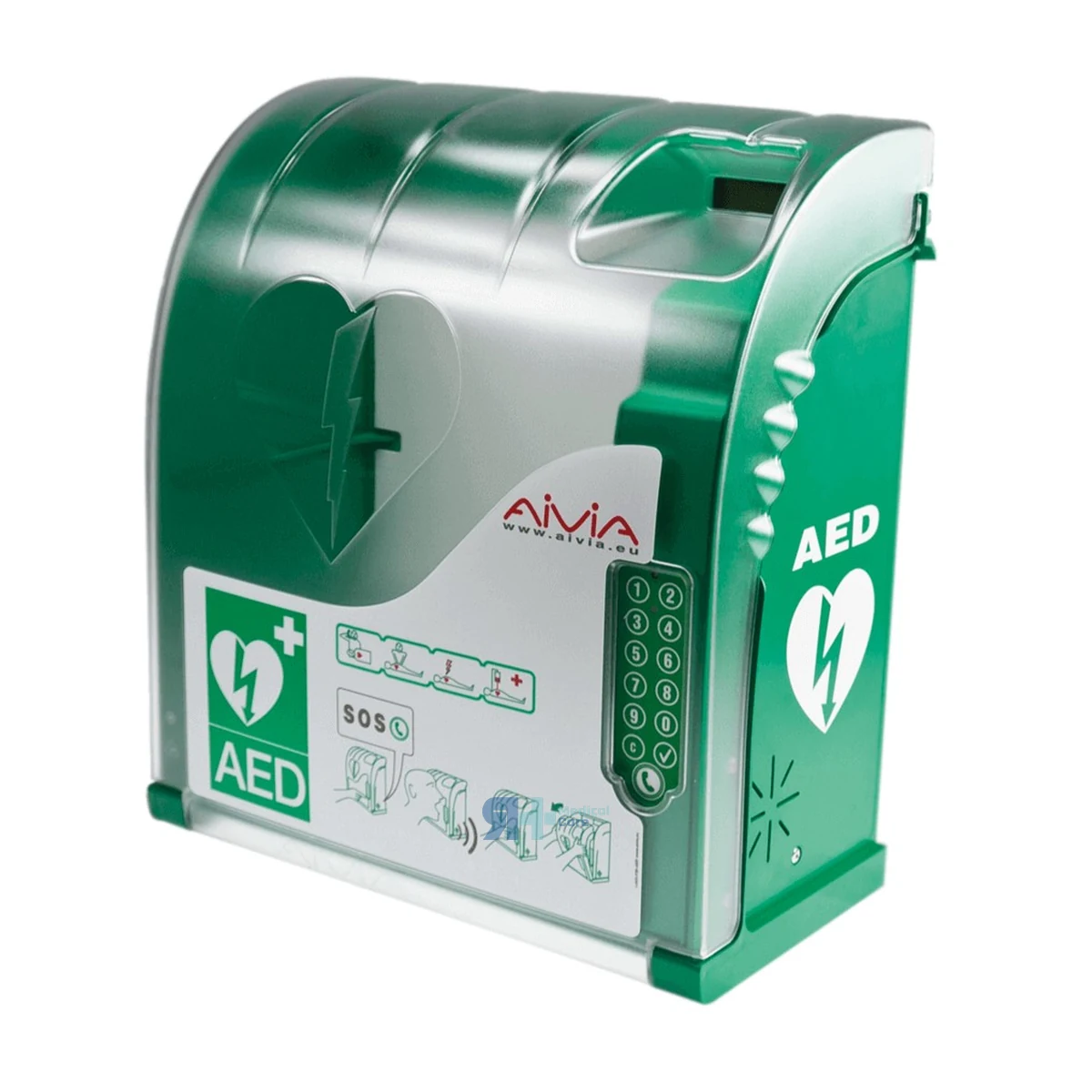 Vitrina AIVIA 220 para Desfibrilador con Alarma, Teléfono y Código