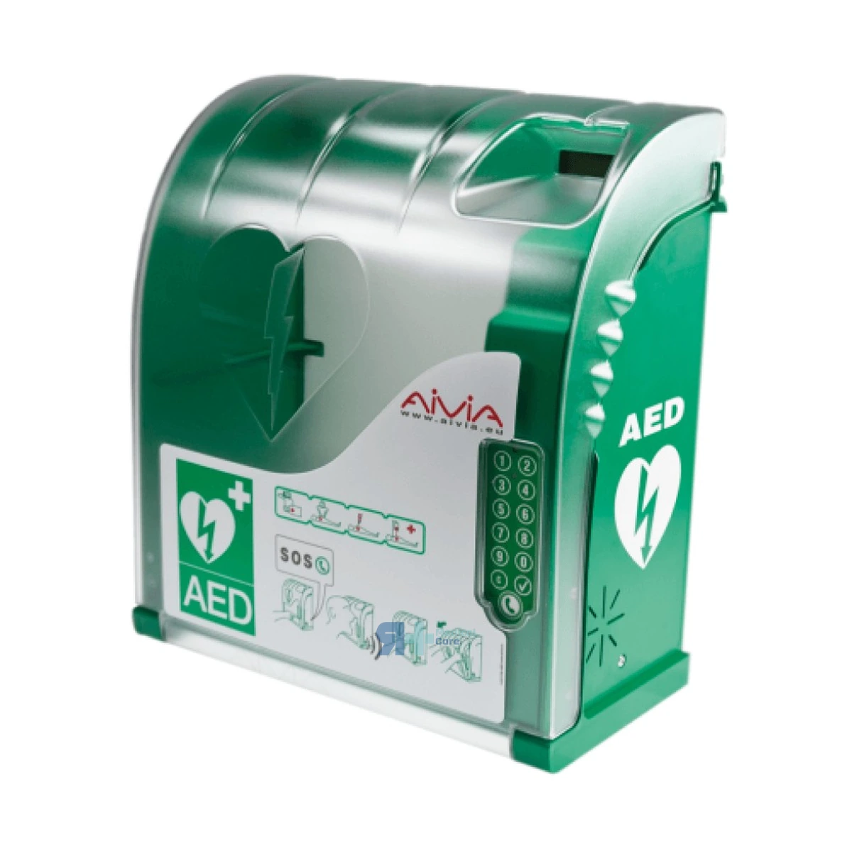 Vitrina AIVIA 230 para Desfibrilador con Alarma, Teléfono y Código