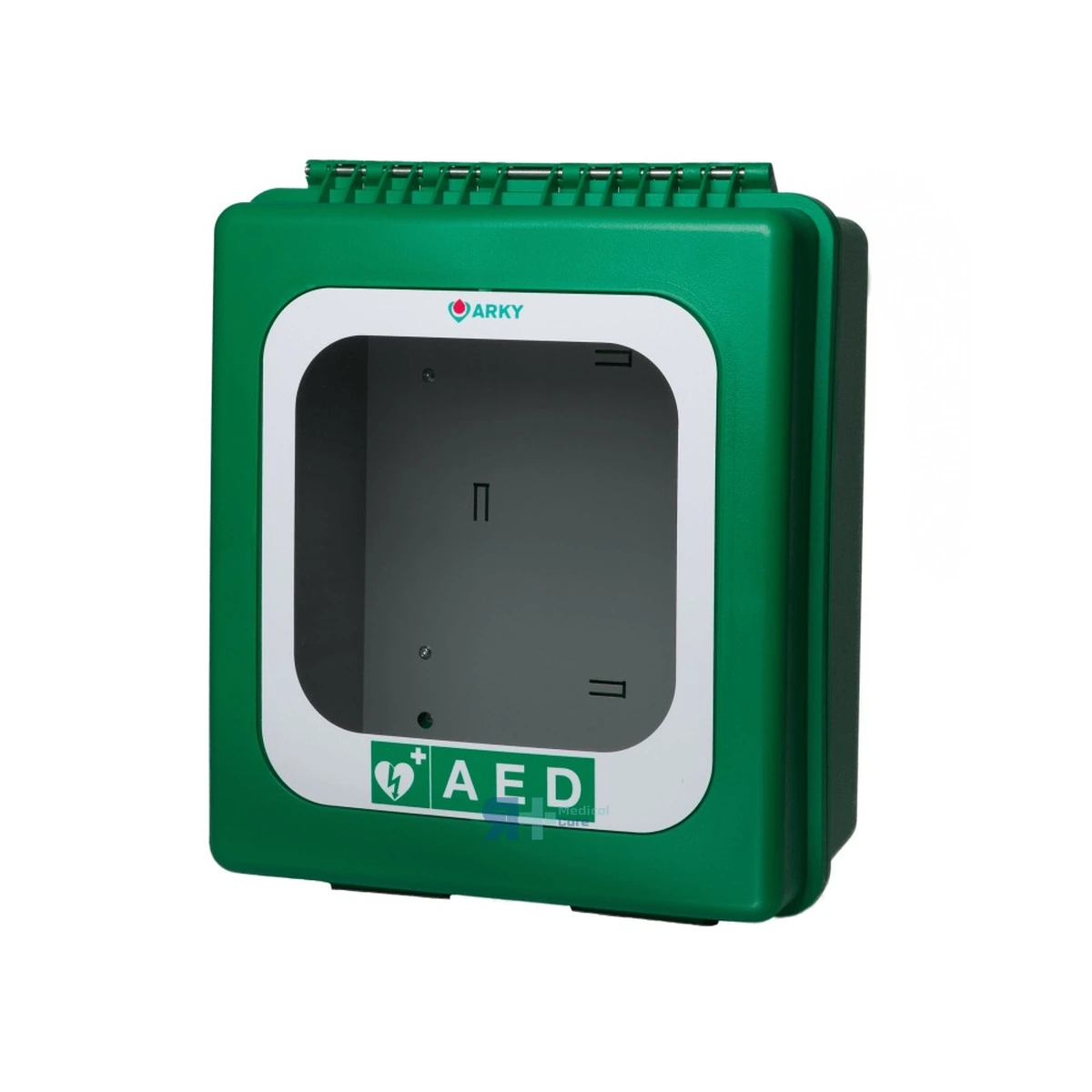 Vitrina Exterior Estanca ARKY Verde para Desfibrilador con Alarma, material sanitario