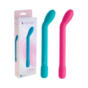 Vibrador Lithea con punta curva y ovalada para masaje perineal y suelo pélvico
