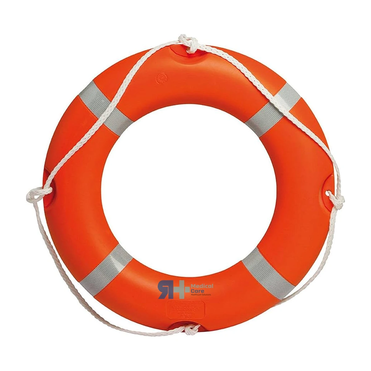 Aro salvavidas para piscina naranja de 73 cm con bandas reflectantes y cuerda perimetral