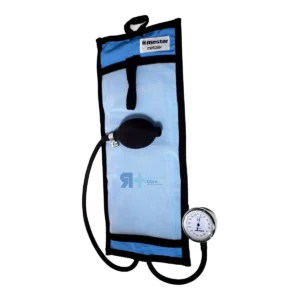 Presurizador de infusión Riester Metpak con manómetro cromado de 0 a 300 mmHg y pera sin látex